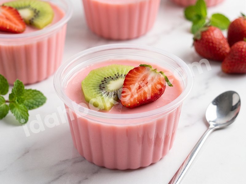 Puding Buah Kiwi Stroberi